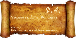 Vecsernyés Adrienn névjegykártya